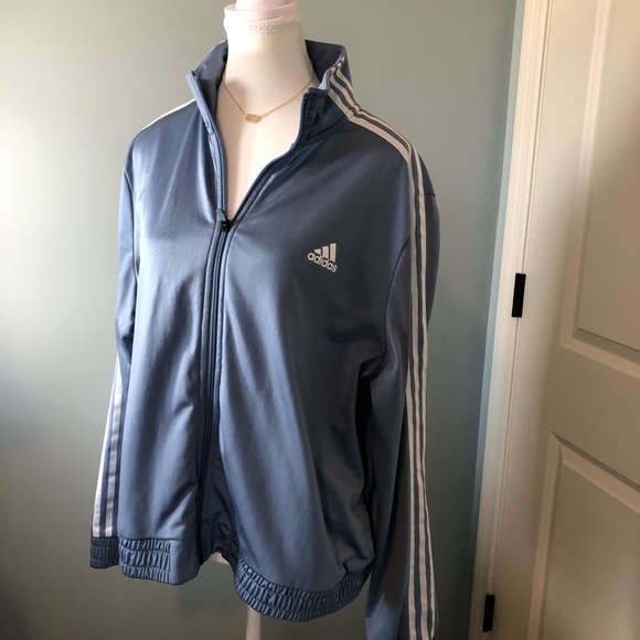 Adidas Light Blue Three Stripe Track Jacket. Size XL - Picture 3 of 12